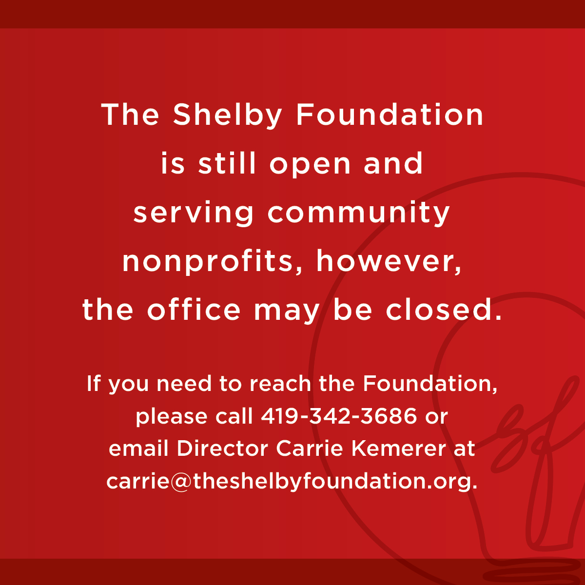 Special Announcement from The Shelby Foundation